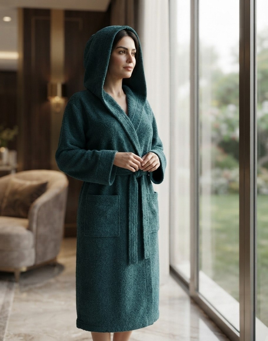 Bahar Classic Microfiber Hooded Bathrobe