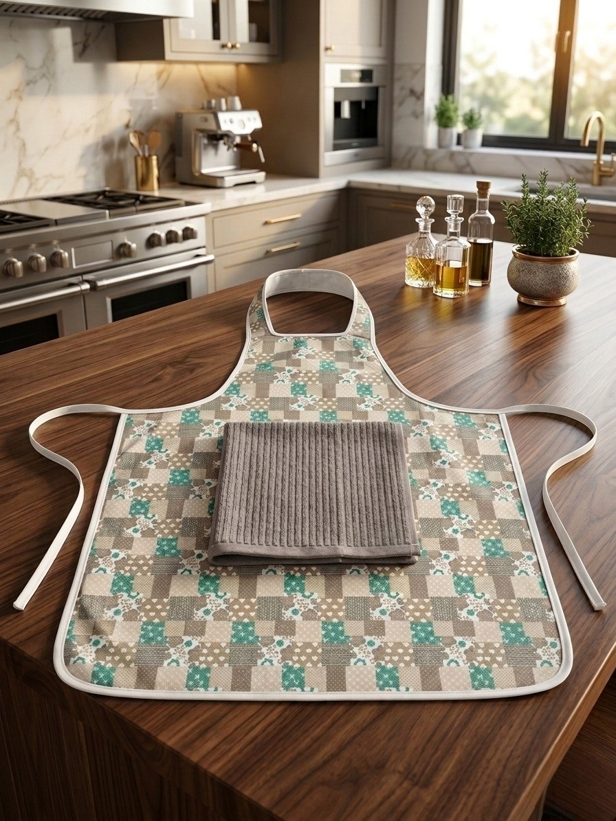 طقم مريلة مطبخ مطبوعة (قطعتين)