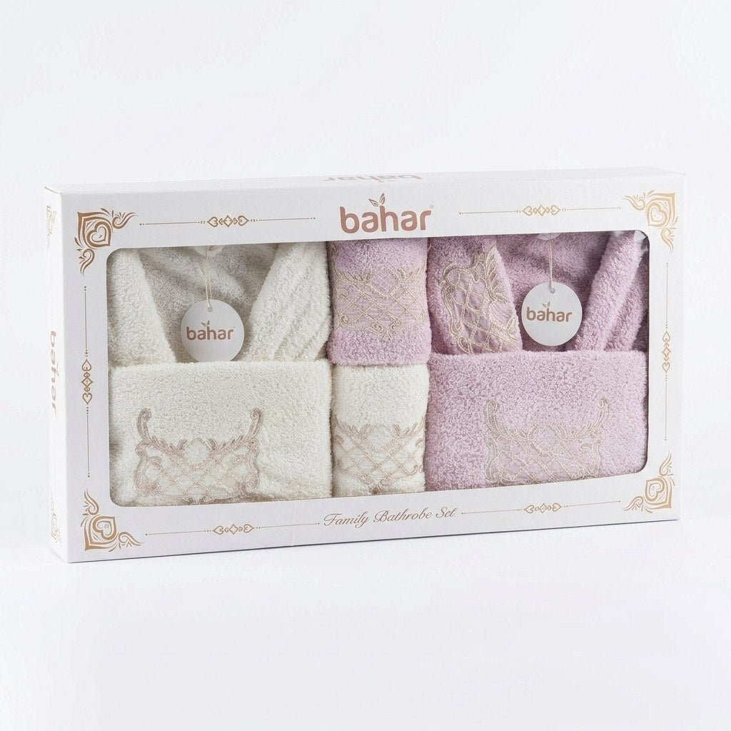 Bahar Classic Double Robe Set with Half Towel (6 pcs)