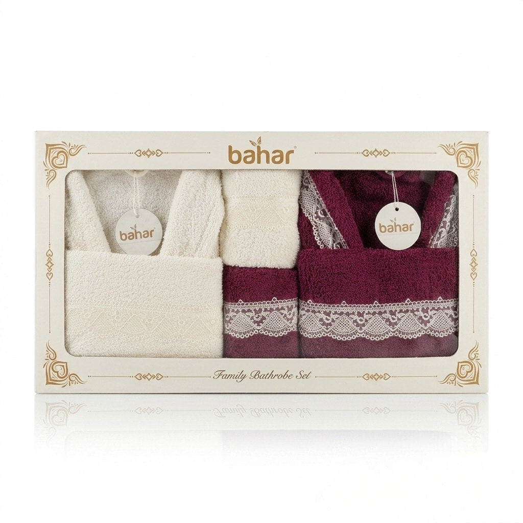 Bahar Classic Double Robe Set with Half Towel (6 pcs)