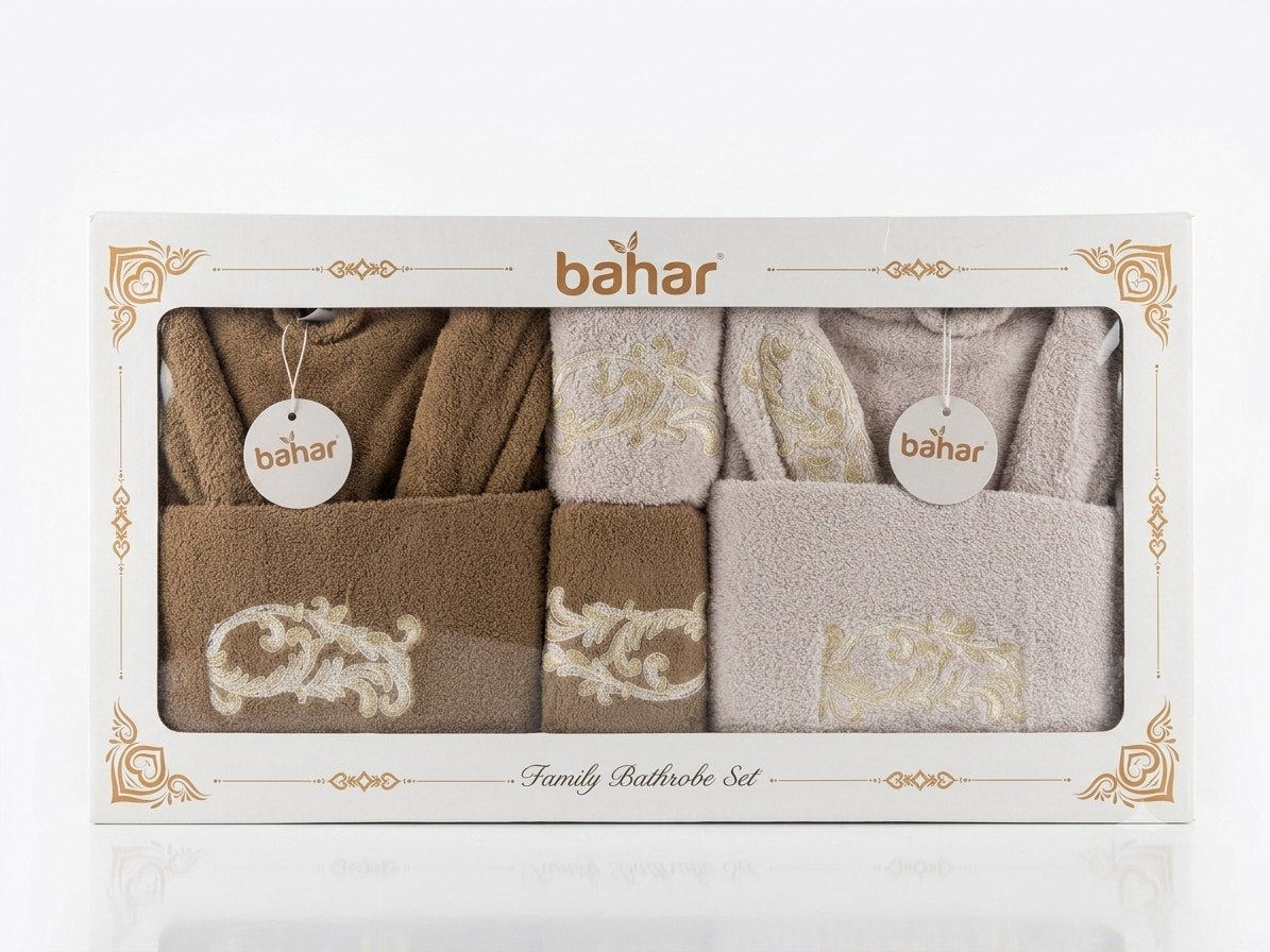 Bahar Classic Double Robe Set with Half Towel (6 pcs)