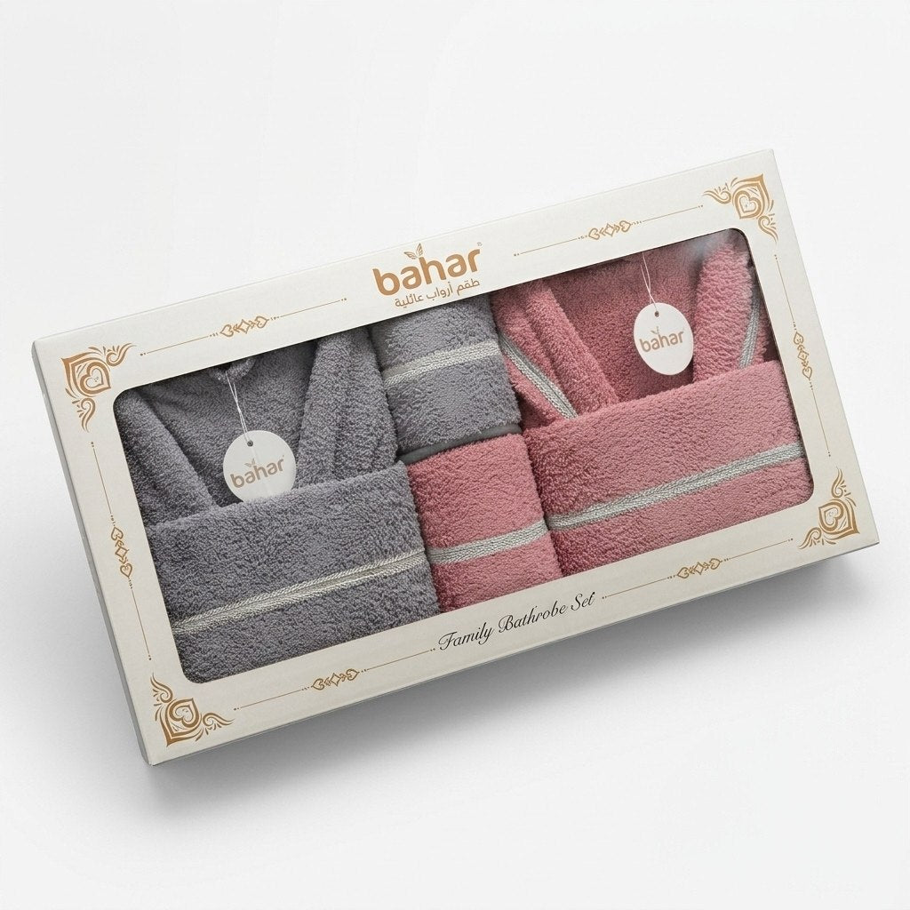 Bahar Classic Double Robe Set with Half Towel (6 pcs)
