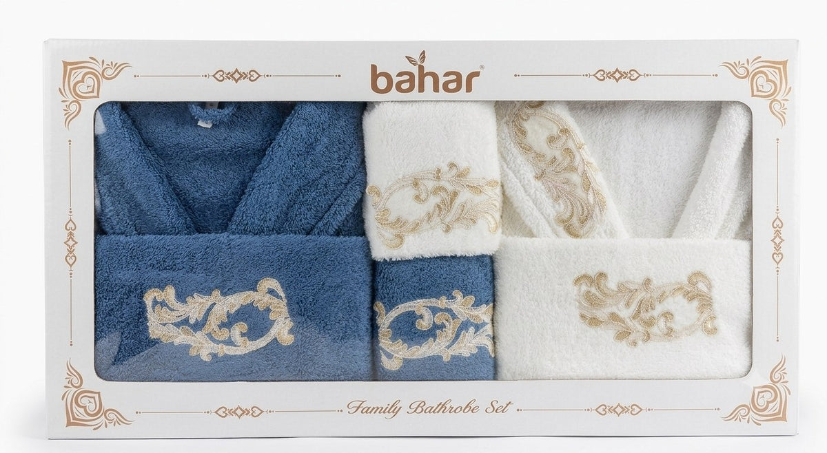Bahar Classic Double Robe Set with Half Towel (6 pcs)