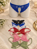 Open Bow Lace Bridal Underwear – 6-Piece Multi-Color Set