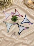 Heart Crystal Bridal Underwear – 6-Piece Multi-Color Set